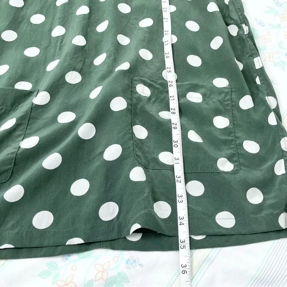 Equipment Aubrey Green & White Dot Silk Shift Dress - Picture 5 of 7